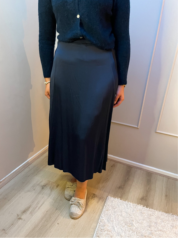 Satijnen rok blauw