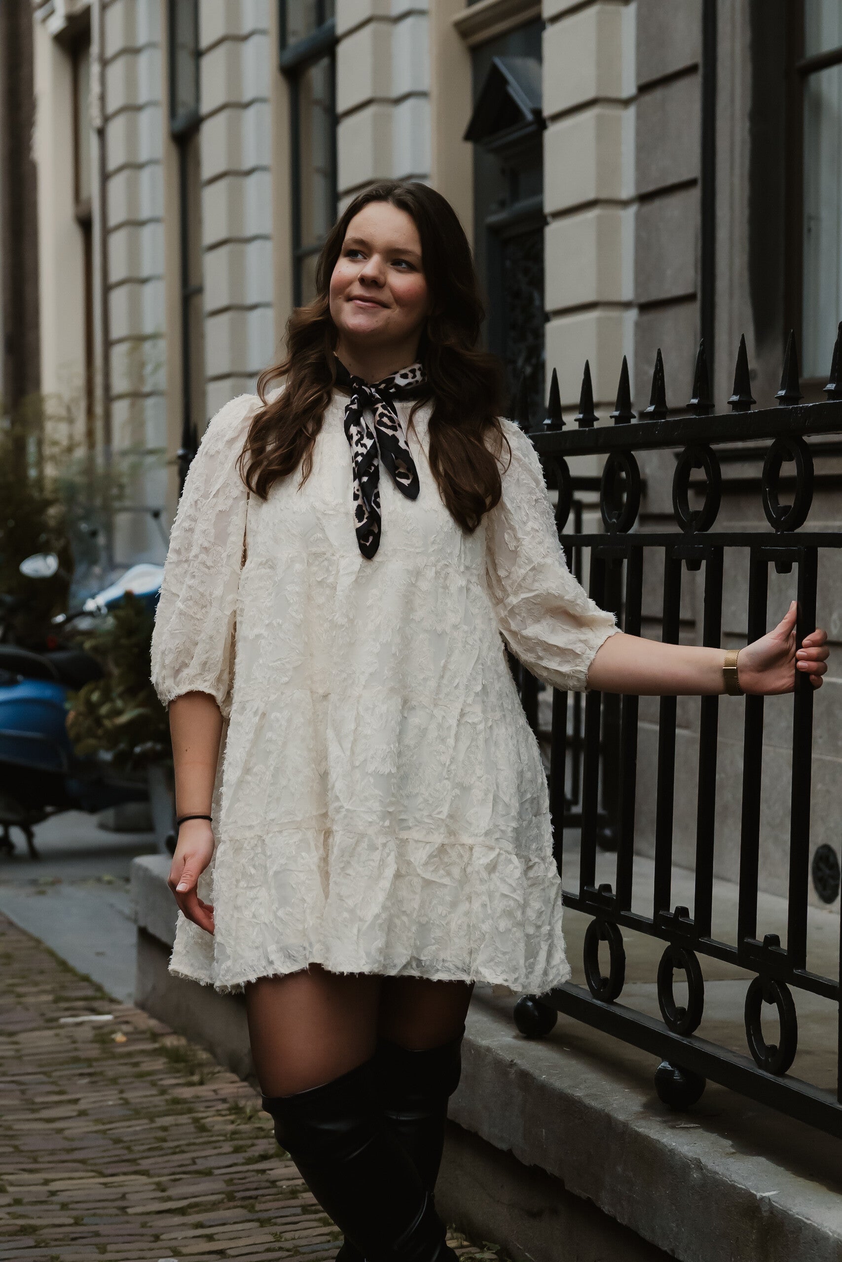 Feater jurkje off white