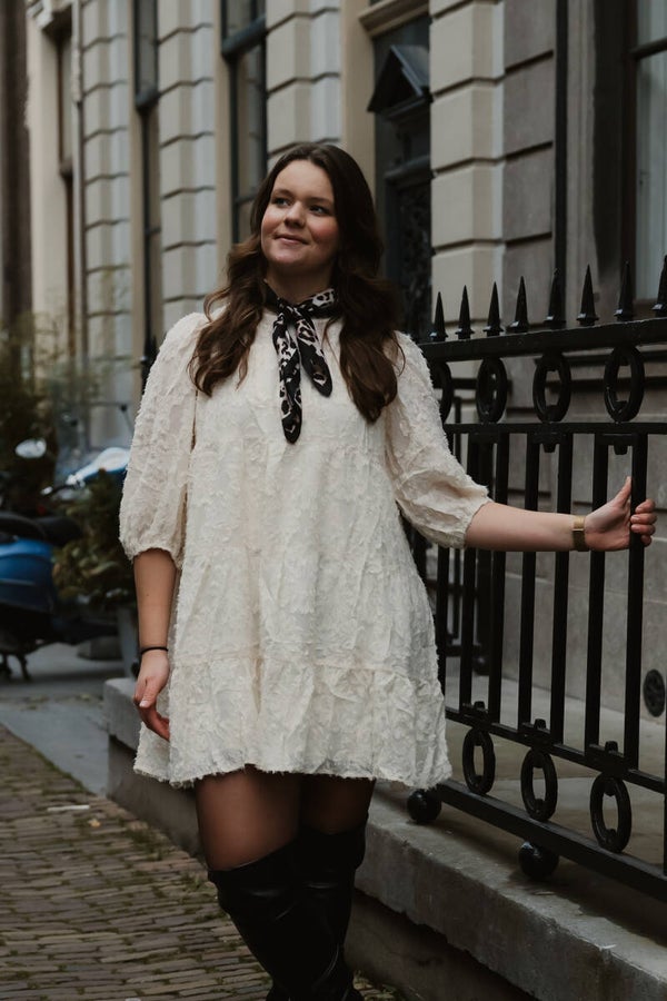 Feater jurkje off white