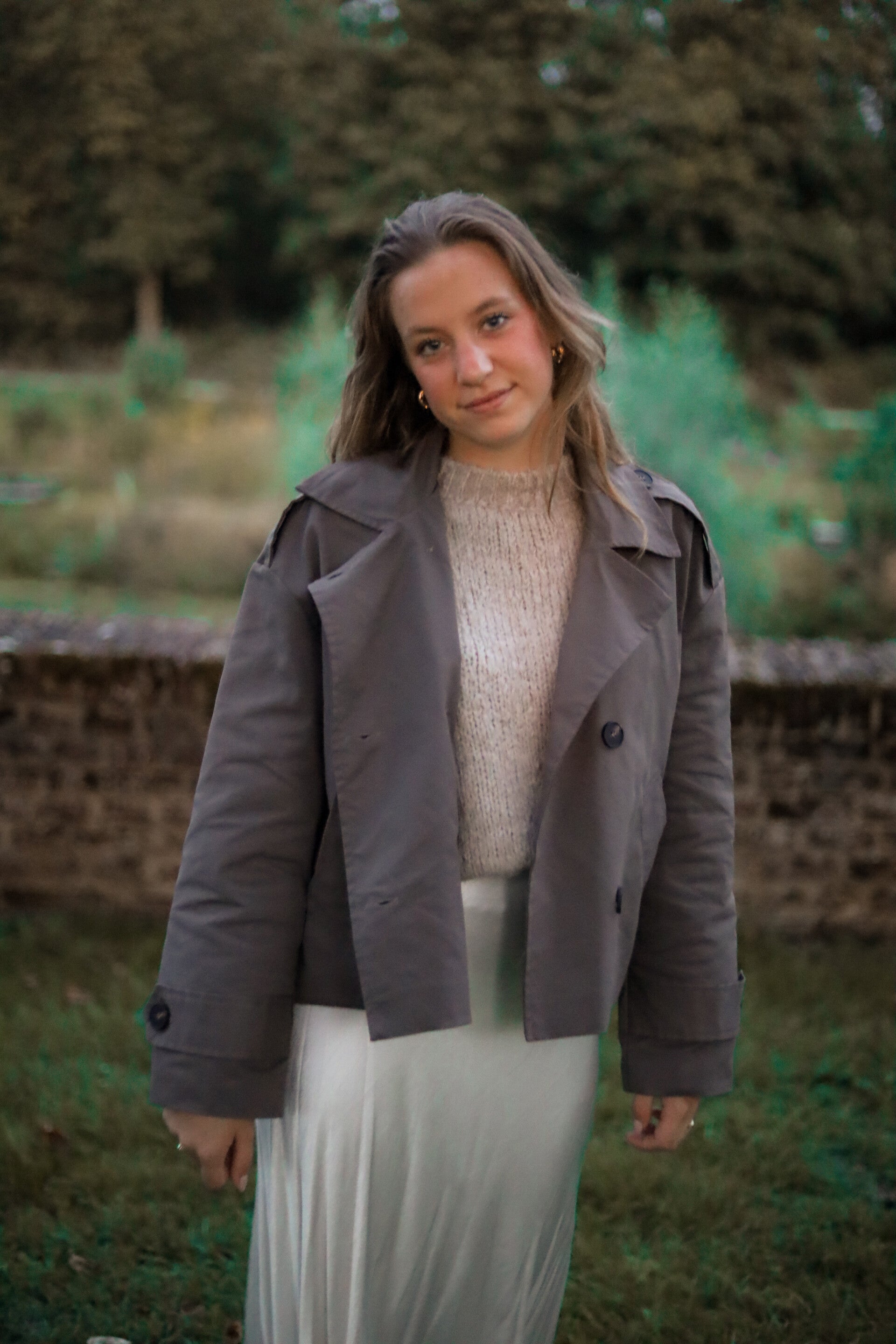 Tenchcoat kort taupe