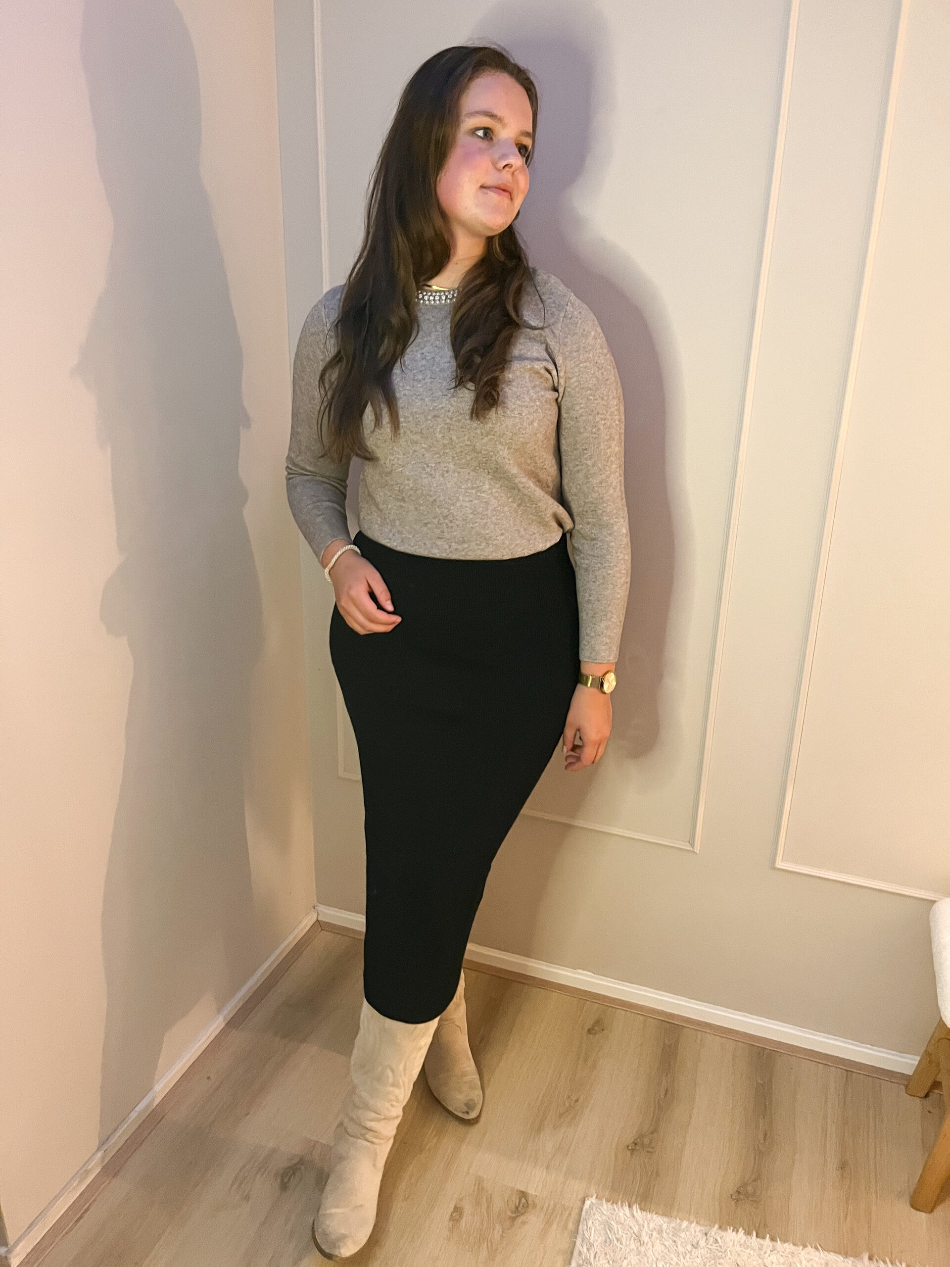 Statement trui grijs