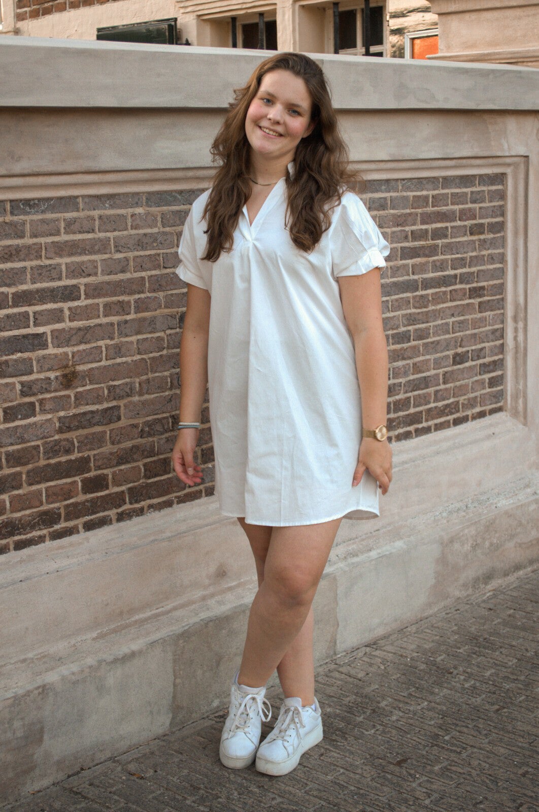 Azzuro blouse jurk wit