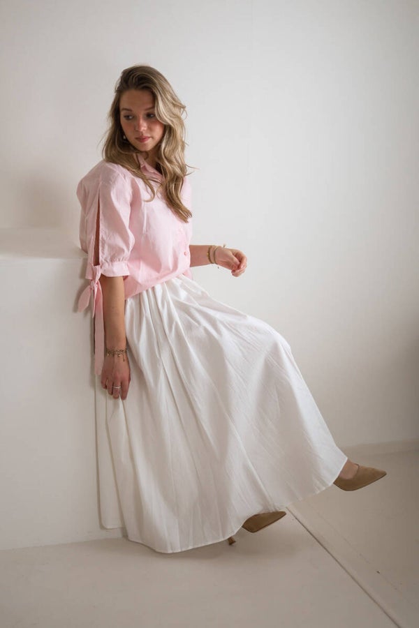 Blouse met strik // roze