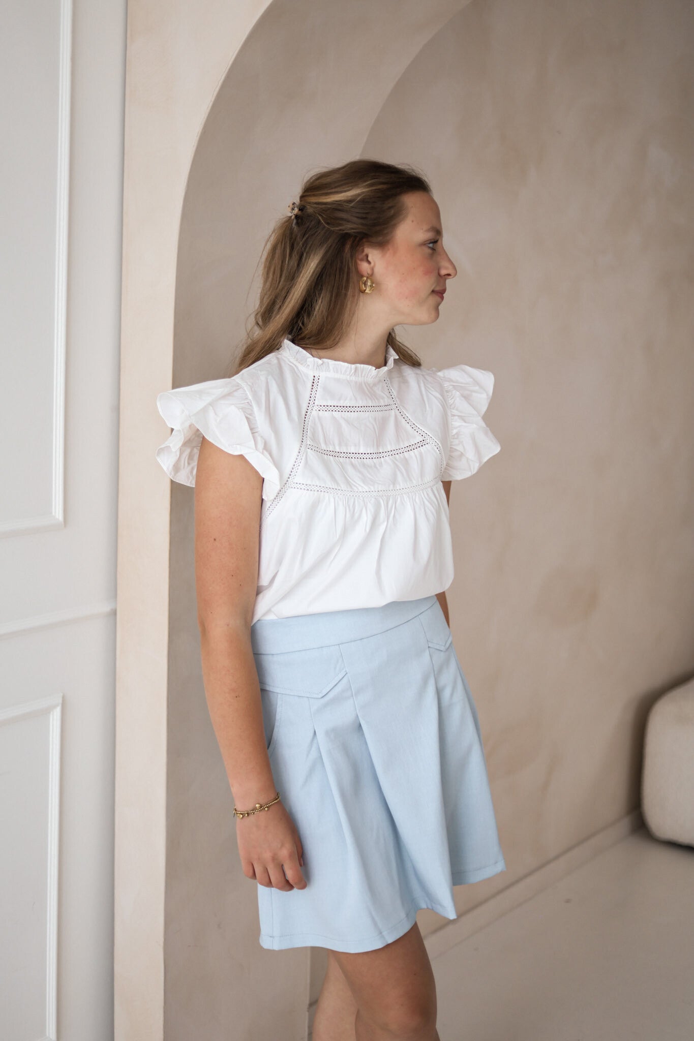 Broderie blouse // wit