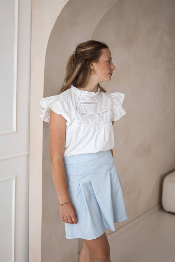 Broderie blouse // wit