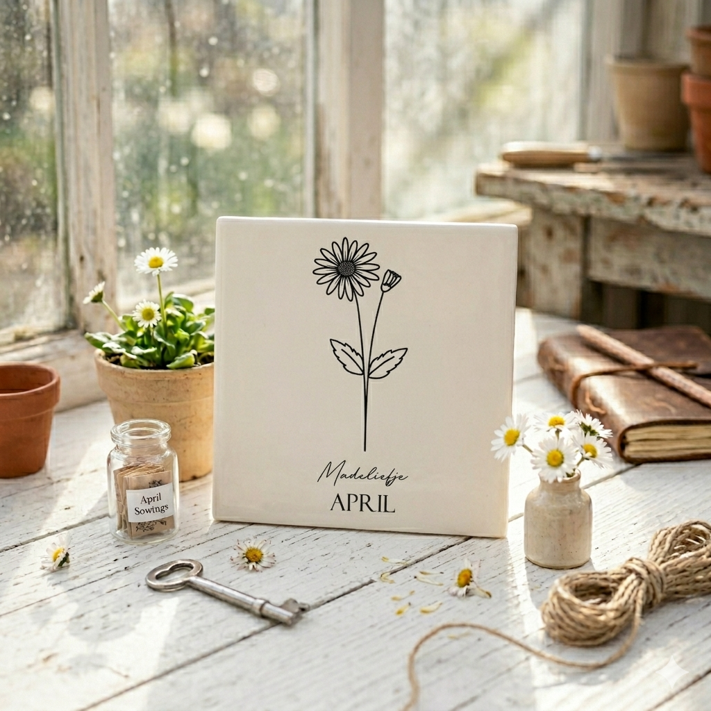 Tegeltje Geboortebloem April