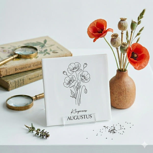 Tegeltje Geboortebloem Augustus