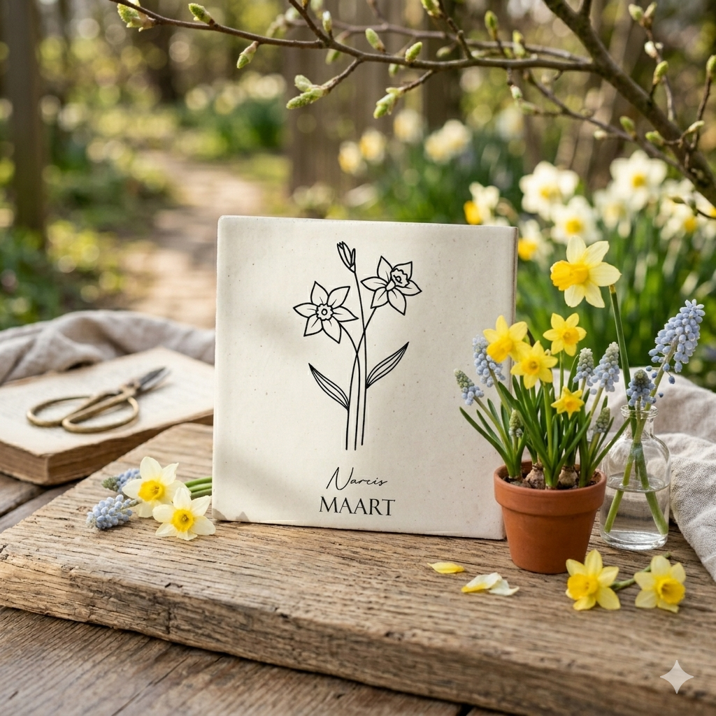 Tegeltje Geboortebloem Maart