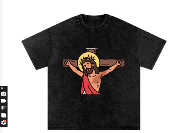 Snow Washed Oversized Cotton Jesus Tee