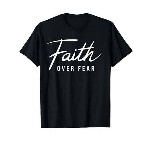 Faith Over Fear Christian Jesus T-Shirt,Black