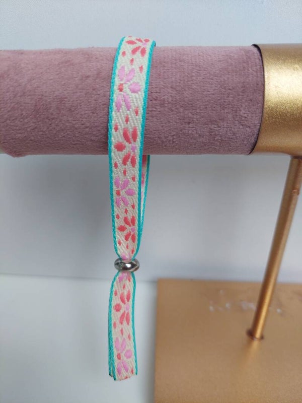 Lint armband met zilveren bead stopper