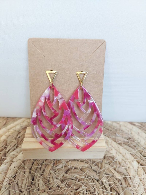 Oorbellen rvs roze goud
