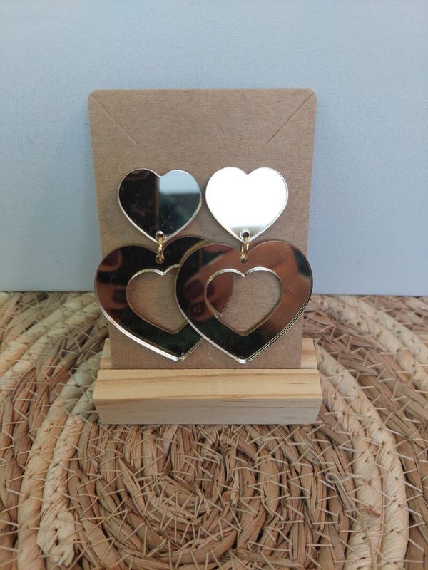 Goud metallic oorbellen rvs