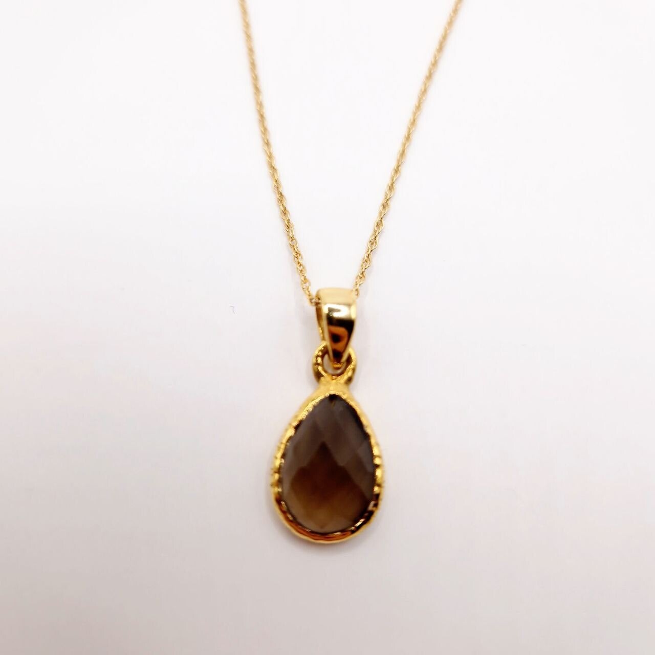 Rauchquarz Tropfen Halskette