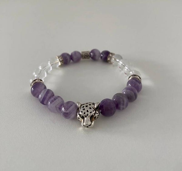 Amethist Crystal & Bergkristal Armband