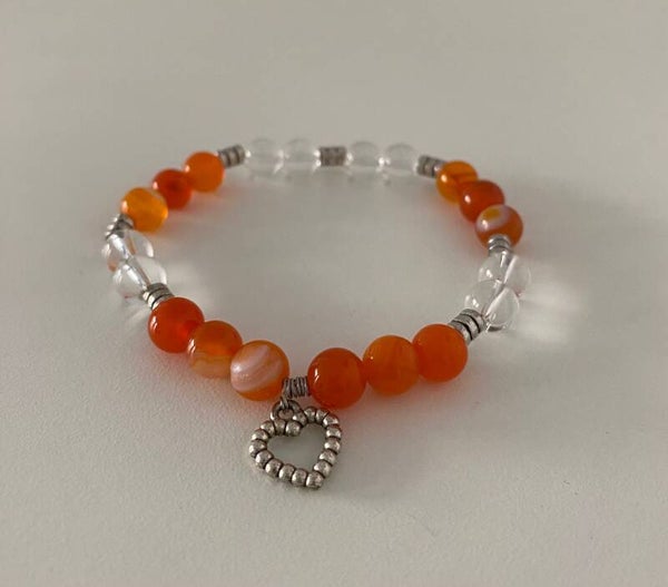 Orange Lace Agath Armband