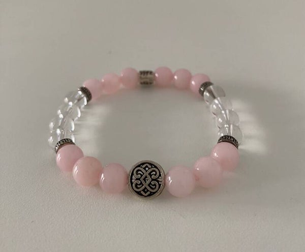 Rozenkwarts & Bergkristal Armband