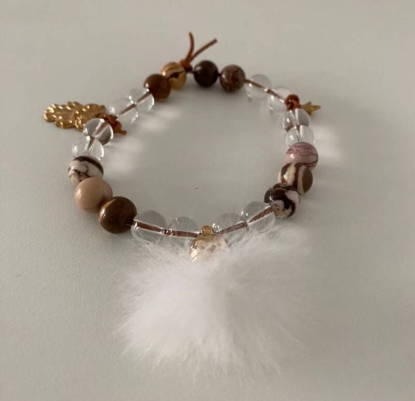 Zebra Jaspis & Bergkristal Armband