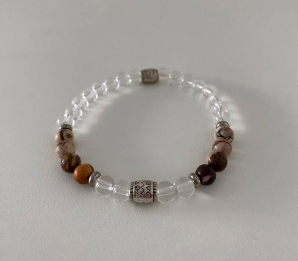 Zebra Jaspis & Bergkristal Armband