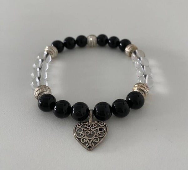 Zwarte Toermalijn Bergkristal Armband