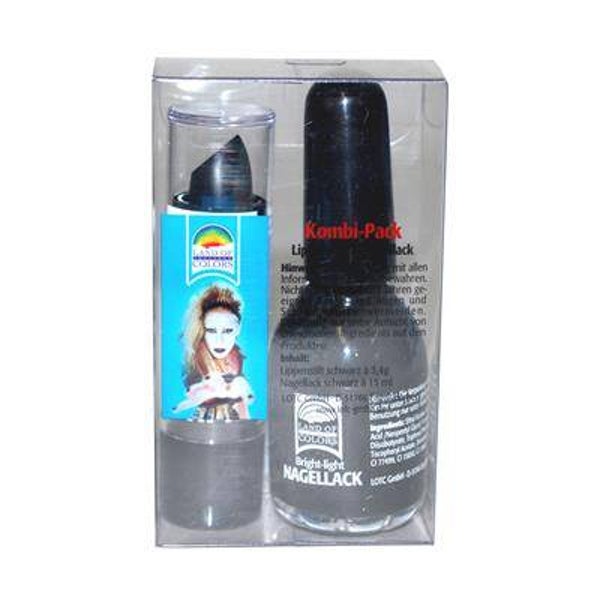 Vernis à ongles et rouge à lèvres noir