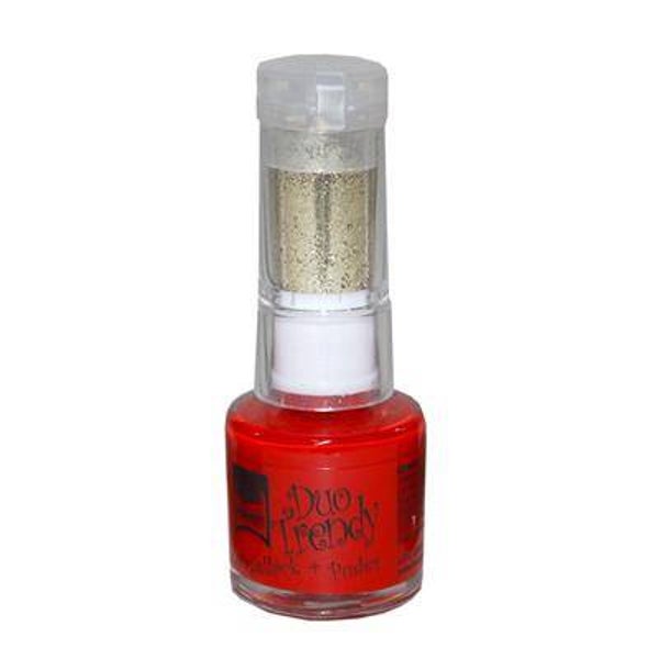 Vernis à ongles rouge 8,5 ml avec paillettes or