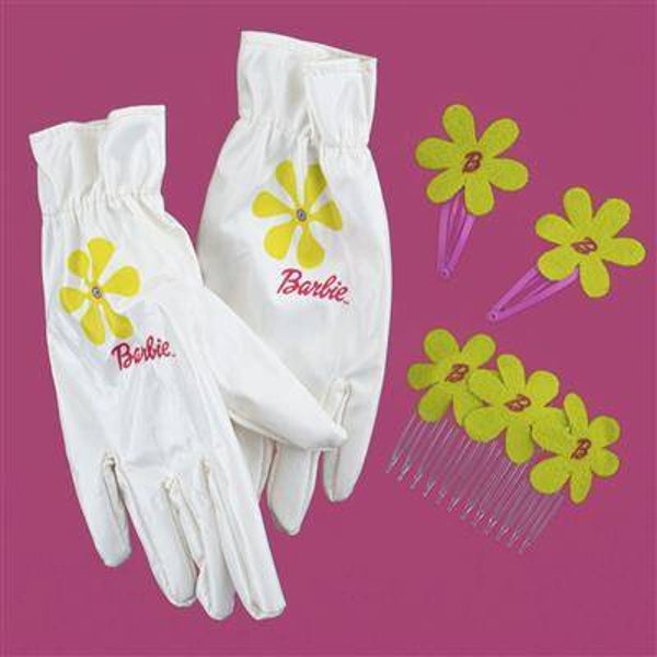 Gants Barbie vinyl et accessoires des cheveux