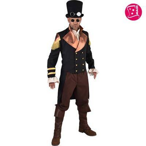 Steampunk Manteau Noir/Brun