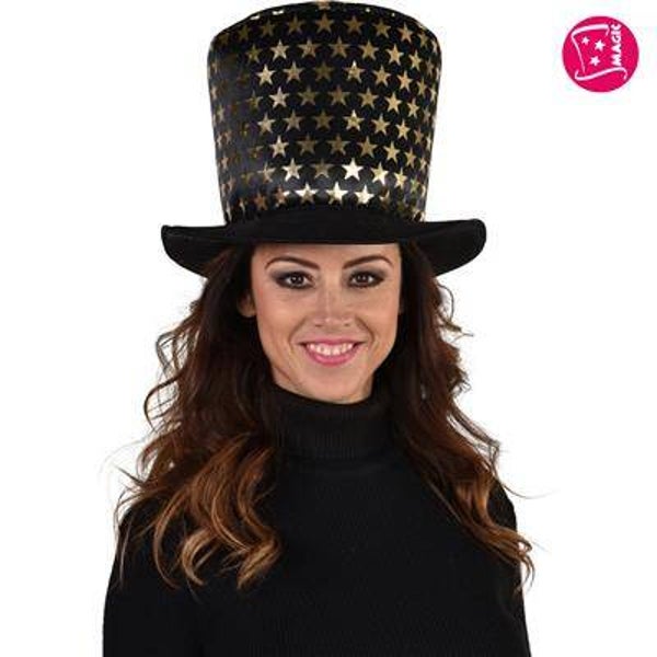 Chapeau haut de forme étaile or
