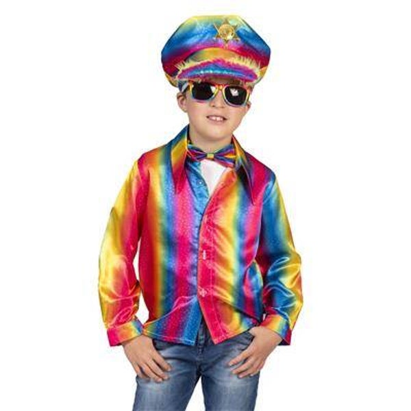 Chemise disco arc-en-ciel