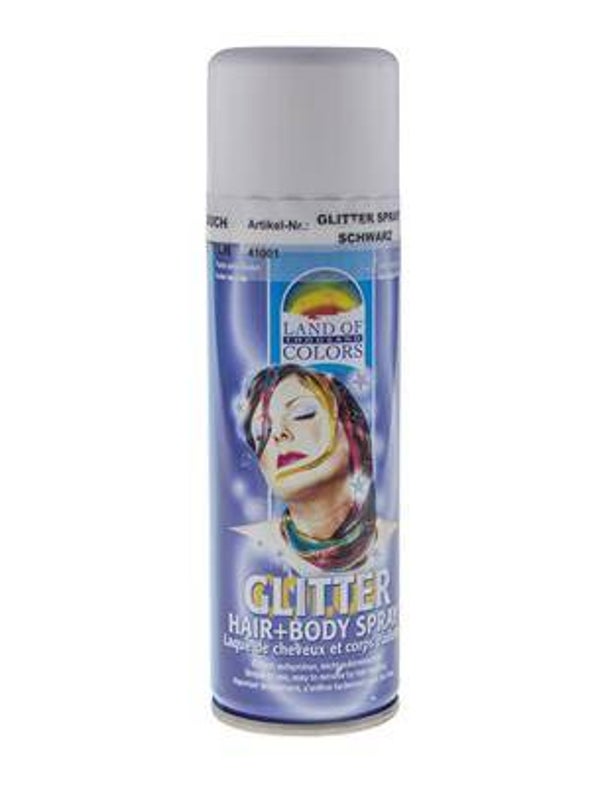 Laque à cheveux et corps paillettes noir