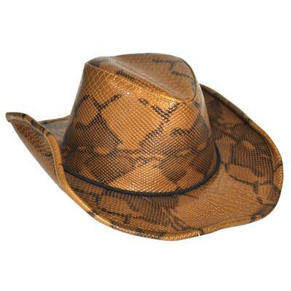 Chapeau cowboy look cuir marron