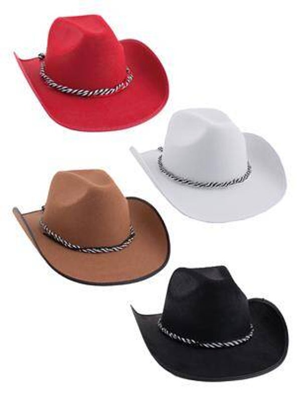 Chapeau cowboy 4 couleurs