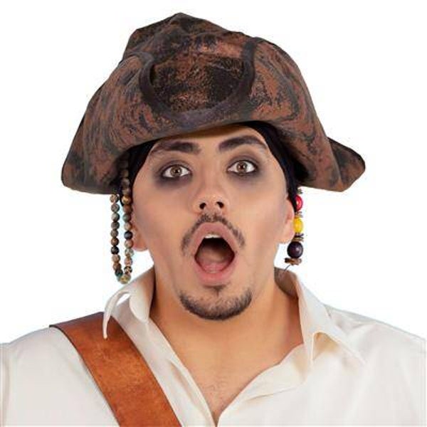 Chapeau pirate marron 02