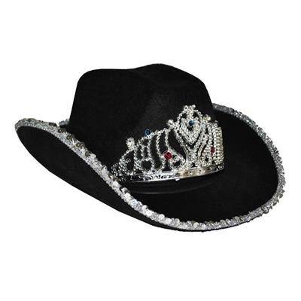 Chapeau cowboy avec couronne noir