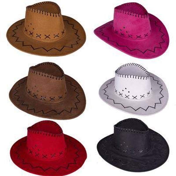 Chapeau cowboy daim 6 couleurs