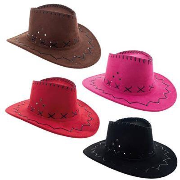 Chapeau cowboy daim enfant 4 couleurs