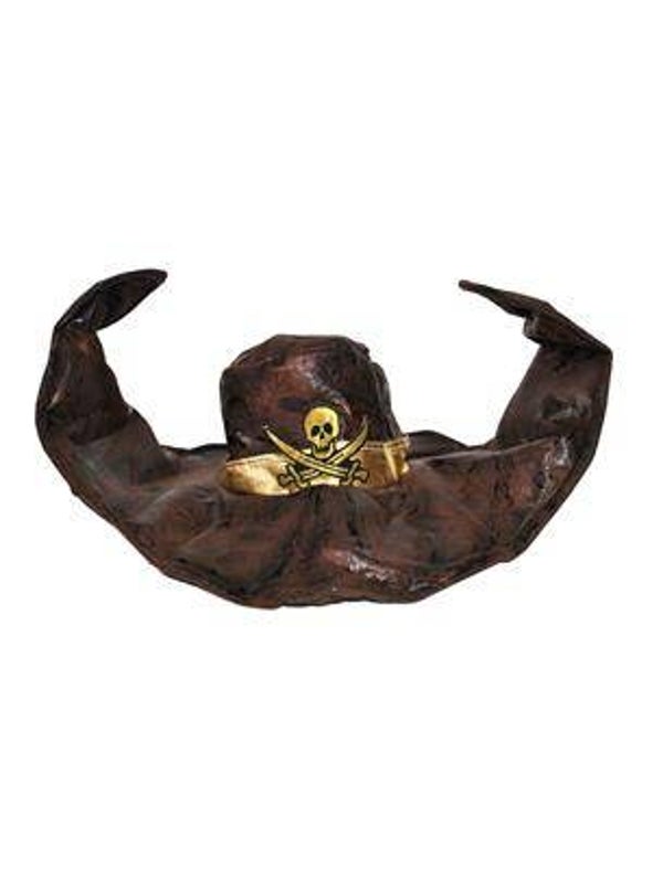 Chapeau pirate aspect cuir marron