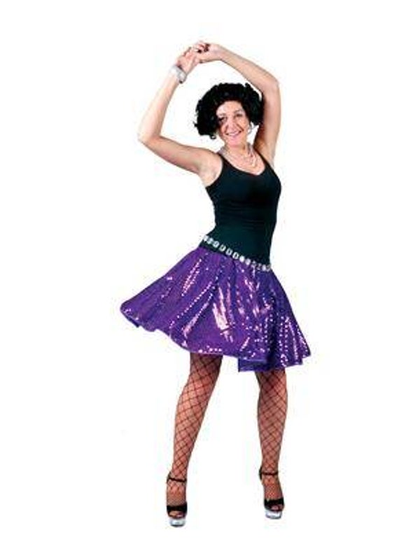 Jupe disco paillettes mauve