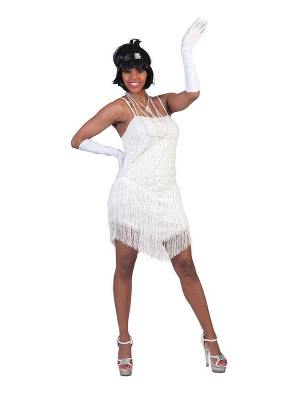 Fringie flapper blanc