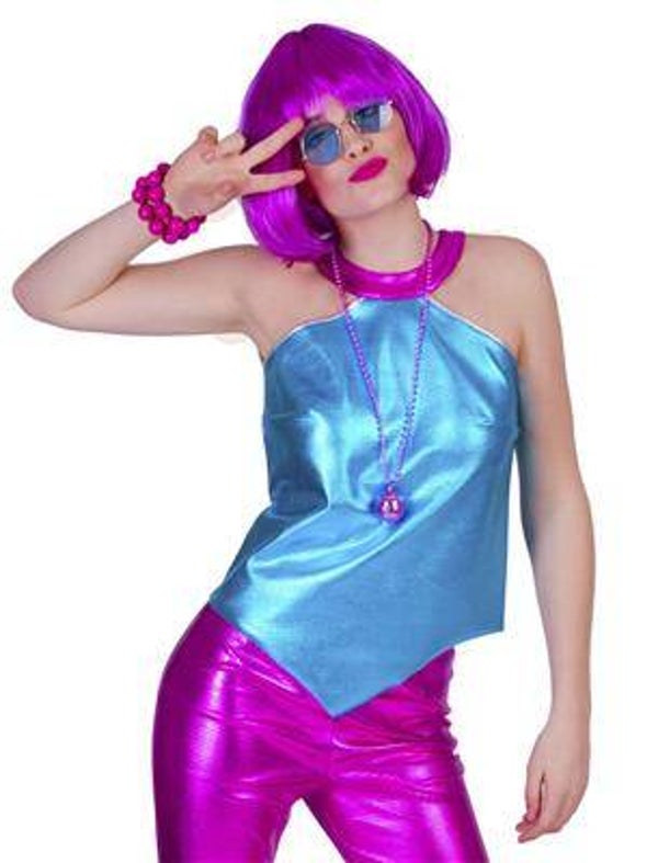 Disco fever top bleu