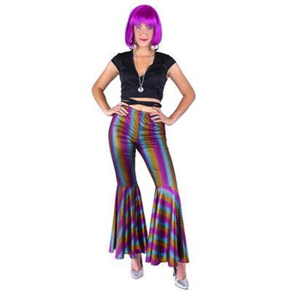 Disco pantalon paillettes Arc-en-ciel