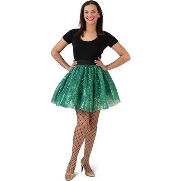 Jupe paillettes vert