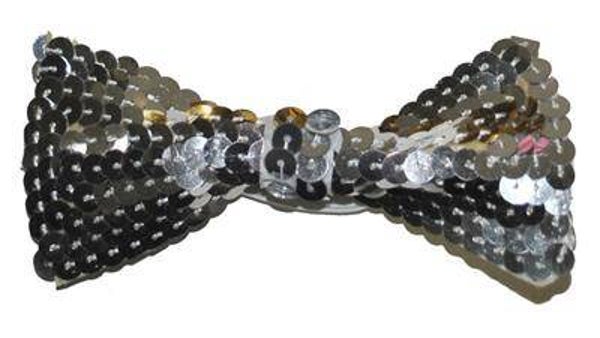 Noeud paillettes argenté