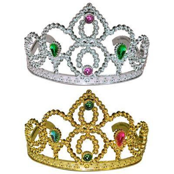 Couronne avec fausses pierres 2 couleurs