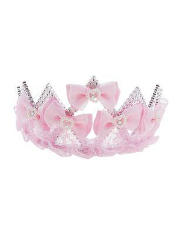 Tiara rose avec perles et dentelles