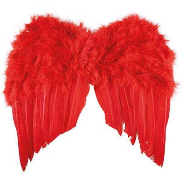 Ailes d'ange plumes rouge 01