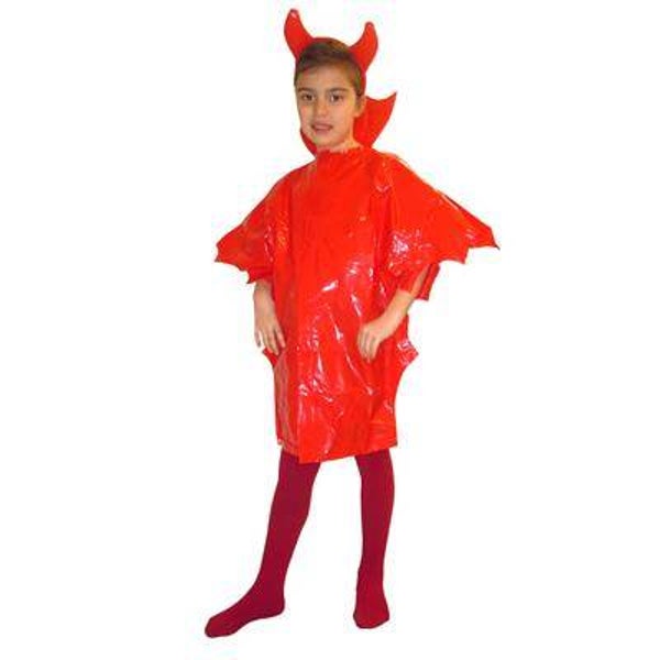 Cape diable rouge enfant avec diadème