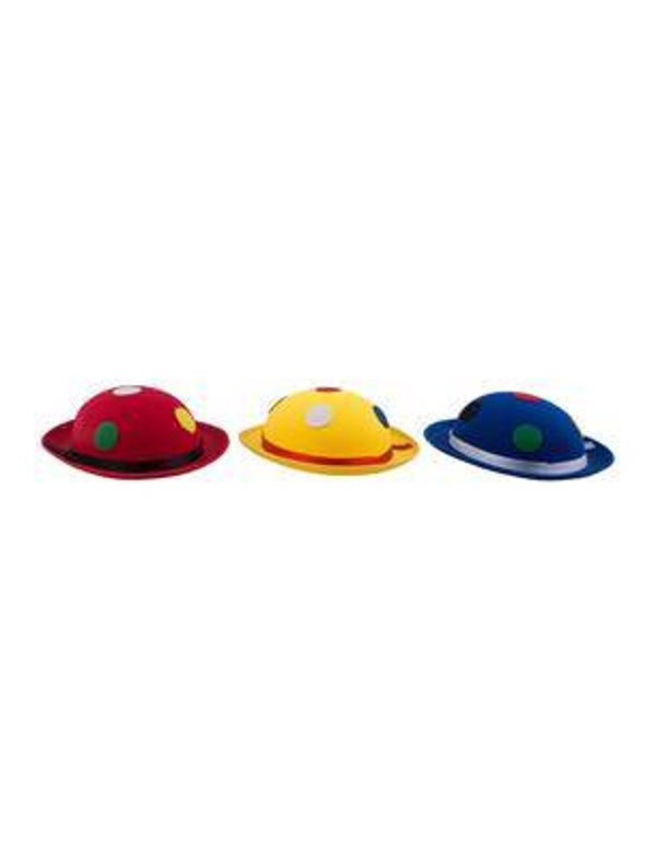 Chapeau melon clown 3 couleurs