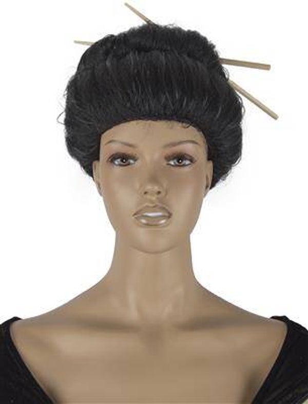 Perruque geisha avec bâtons